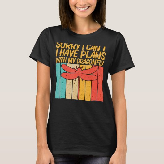 ヴィンテージドラゴンフライ女男性へ性ドラゴンフライ昆虫 Tシャツ (正面)