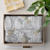 ヴィンテージドラゴンフライ系デザイン16 薄葉紙 (ギフト)