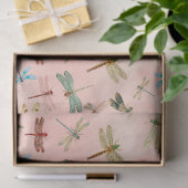 ヴィンテージドラゴンフライ系デザイン3ティッシュペーパー 薄葉紙 (ギフト)