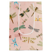 ヴィンテージドラゴンフライ系デザイン3 ミディアムペーパーバッグ (裏面)