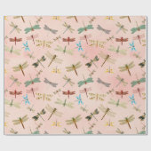 ヴィンテージドラゴンフライ系デザイン3 ラッピングペーパー (フラット)