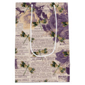 ヴィンテージドラゴンフライ系デザイン6 ミディアムペーパーバッグ (裏面)