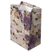 ヴィンテージドラゴンフライ系デザイン6 ミディアムペーパーバッグ (裏面アングル)