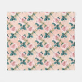 ヴィンテージドラゴンフライ系デザイン フリースブランケット (正面(横))