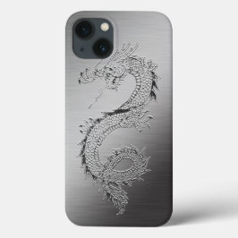 ヴィンテージドラゴンブラッシュメタルルック iPhone 13ケース