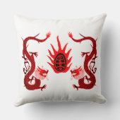 ヴィンテージドラゴンホリデーレッド&ブラック クッション (裏面)