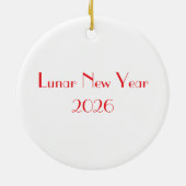 ヴィンテージドラゴンホリデーレッド&ブラック セラミックオーナメント (裏面)