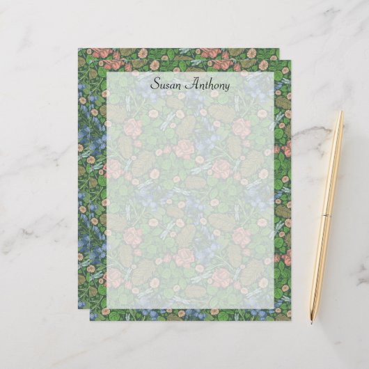 ヴィンテージドラゴン飛んでいるフライinイングリッシュガーデン紙 (正面/裏面インサイチュ)