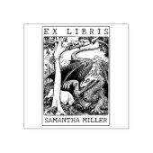 ヴィンテージドラゴン カスタム エクスリブリス 図書館 本 ラバースタンプ (インプリント)