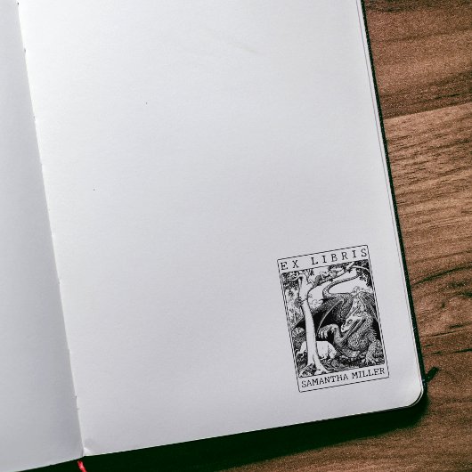 ヴィンテージドラゴン カスタム エクスリブリス 図書館 本 ラバースタンプ