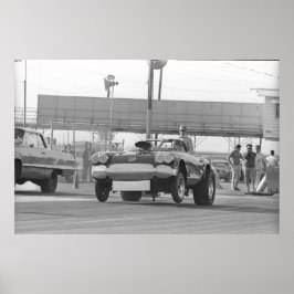 ヴィンテージドラッグレース – ライオンズストリップのコルベット ポスター