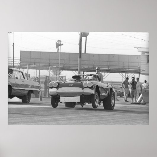 ヴィンテージドラッグレース – ライオンズストリップのコルベット ポスター (正面)
