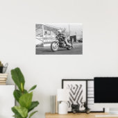 ヴィンテージドラッグ- BMWドラッグバイク ポスター (ホームオフィス)