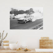 ヴィンテージドラッグ- DragOn Vega おもしろい Car ポスター (キッチン)