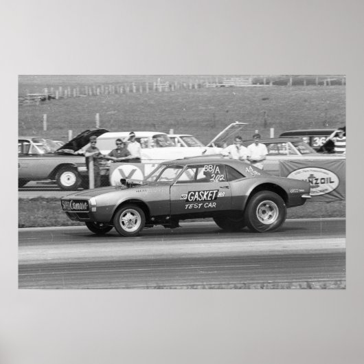 ヴィンテージドラッグ- Mr Gasket "Test Car" Camaro ポスター (正面)