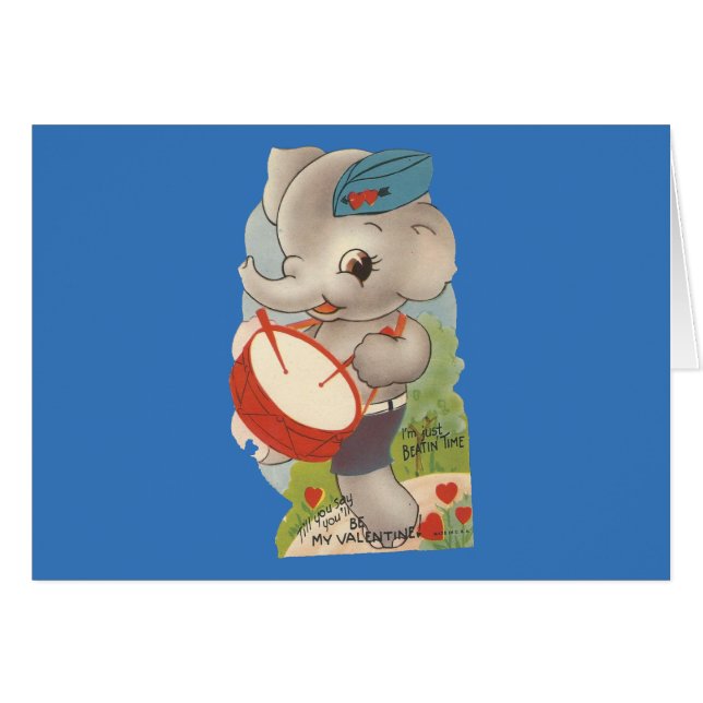 ヴィンテージドラミングエレファントバレンタイン (正面横)