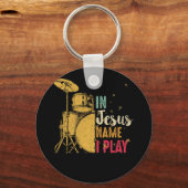 ヴィンテージドラムの名前Iドラム愛遊者ギフトドラム キーホルダー (正面)