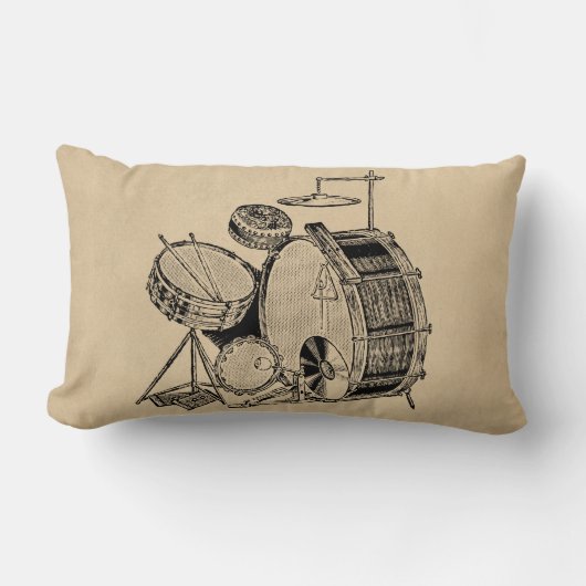 ヴィンテージドラムキットドラム ランバークッション (正面)