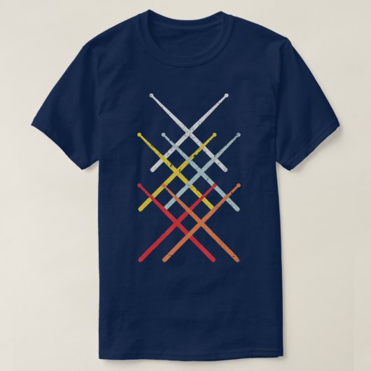 ヴィンテージドラムレトロばちギフト Tシャツ (デザイン正面)