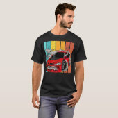 ヴィンテージドリフトカーレトロ漂流レーサー動機 Tシャツ (正面フル)