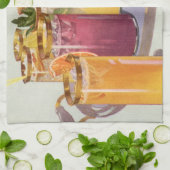 ヴィンテージドリンクのトレイ キッチンタオル (折り畳み)