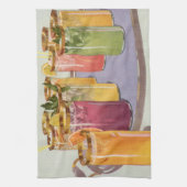 ヴィンテージドリンクのトレイ キッチンタオル (縦)