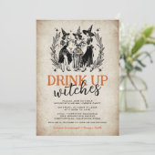 ヴィンテージドリンクアップウィッチズガールズハローウィンパーティ 招待状 (スタンド正面)