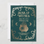 ヴィンテージドリンクアップウィッチハローウィンパーティ 招待状 (正面)