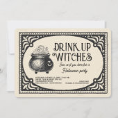 ヴィンテージドリンクアップウィッチハローウィンパーティ 招待状 (正面)