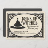ヴィンテージドリンクアップウィッチハローウィンパーティ 招待状 (正面/裏面)