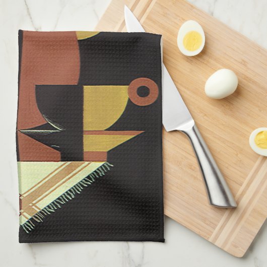 ヴィンテージドリンクドリンクカップ付きコーヒーポット キッチンタオル (四つ折り)