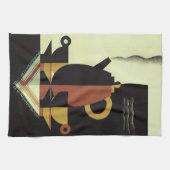 ヴィンテージドリンクドリンクカップ付きコーヒーポット キッチンタオル (横)