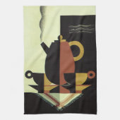 ヴィンテージドリンクドリンクカップ付きコーヒーポット キッチンタオル (縦)