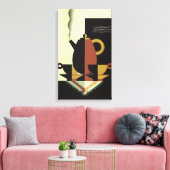 ヴィンテージドリンクドリンクカップ付きコーヒーポット キャンバスプリント (インサイチュ (リビング))