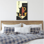 ヴィンテージドリンクドリンクカップ付きコーヒーポット キャンバスプリント (インサイチュ (寝室))