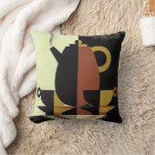 ヴィンテージドリンクドリンクカップ付きコーヒーポット クッション (ブランケット)