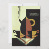 ヴィンテージドリンクドリンクカップ付きコーヒーポット 招待状 (正面)