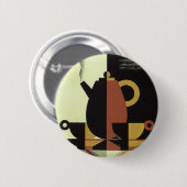 ヴィンテージドリンクドリンクカップ付きコーヒーポット 缶バッジ (正面&裏面)