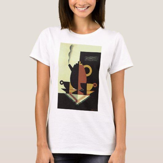 ヴィンテージドリンクドリンクカップ付きコーヒーポット Tシャツ (正面)