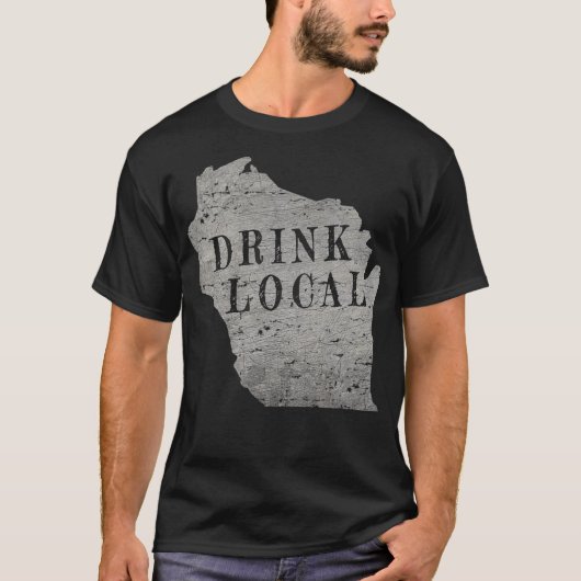 ヴィンテージドリンク地元のクラフトビールWisconsin Tシャツ (正面)