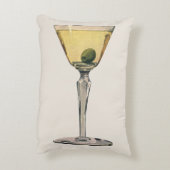 ヴィンテージドリンク飲料、マルティーニオリーブカクテル アクセントクッション (裏面(縦))