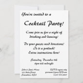 ヴィンテージドリンク飲料、マルティーニオリーブカクテル 招待状 (裏面)
