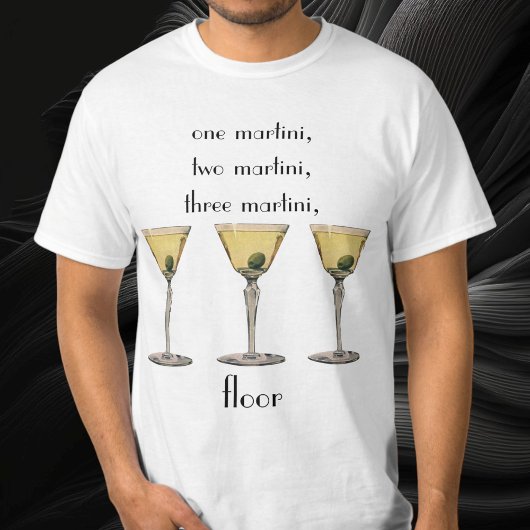 ヴィンテージドリンク飲料、マルティーニオリーブカクテル Tシャツ