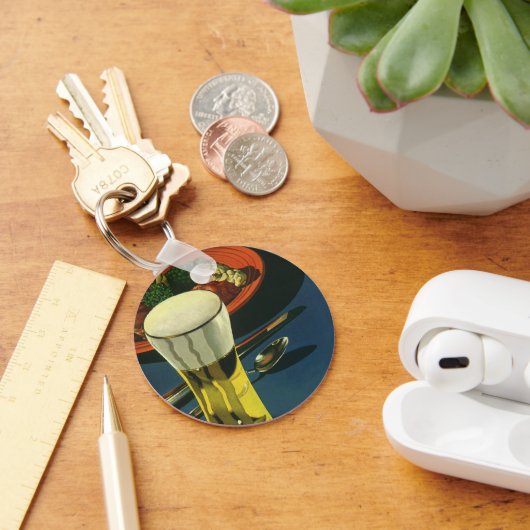 ヴィンテージドリンク、ビール、ディナー キーホルダー (デスク)