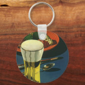ヴィンテージドリンク、ビール、ディナー キーホルダー (正面)
