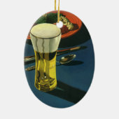 ヴィンテージドリンク、ビール、ディナー セラミックオーナメント (裏面)