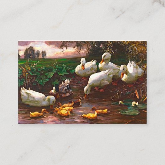 ヴィンテージドレイクダックとダクリングスファーム動物 名刺 (裏面)