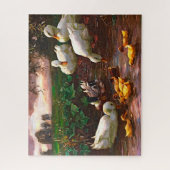 ヴィンテージドレイク(白アヒルと黄色アヒル) ジグソーパズル (縦)