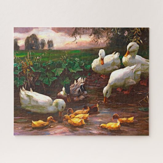 ヴィンテージドレイク(白アヒルと黄色アヒル) ジグソーパズル (横)