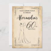 ヴィンテージドレエレガントス60th誕生日パーティー 招待状 (正面)